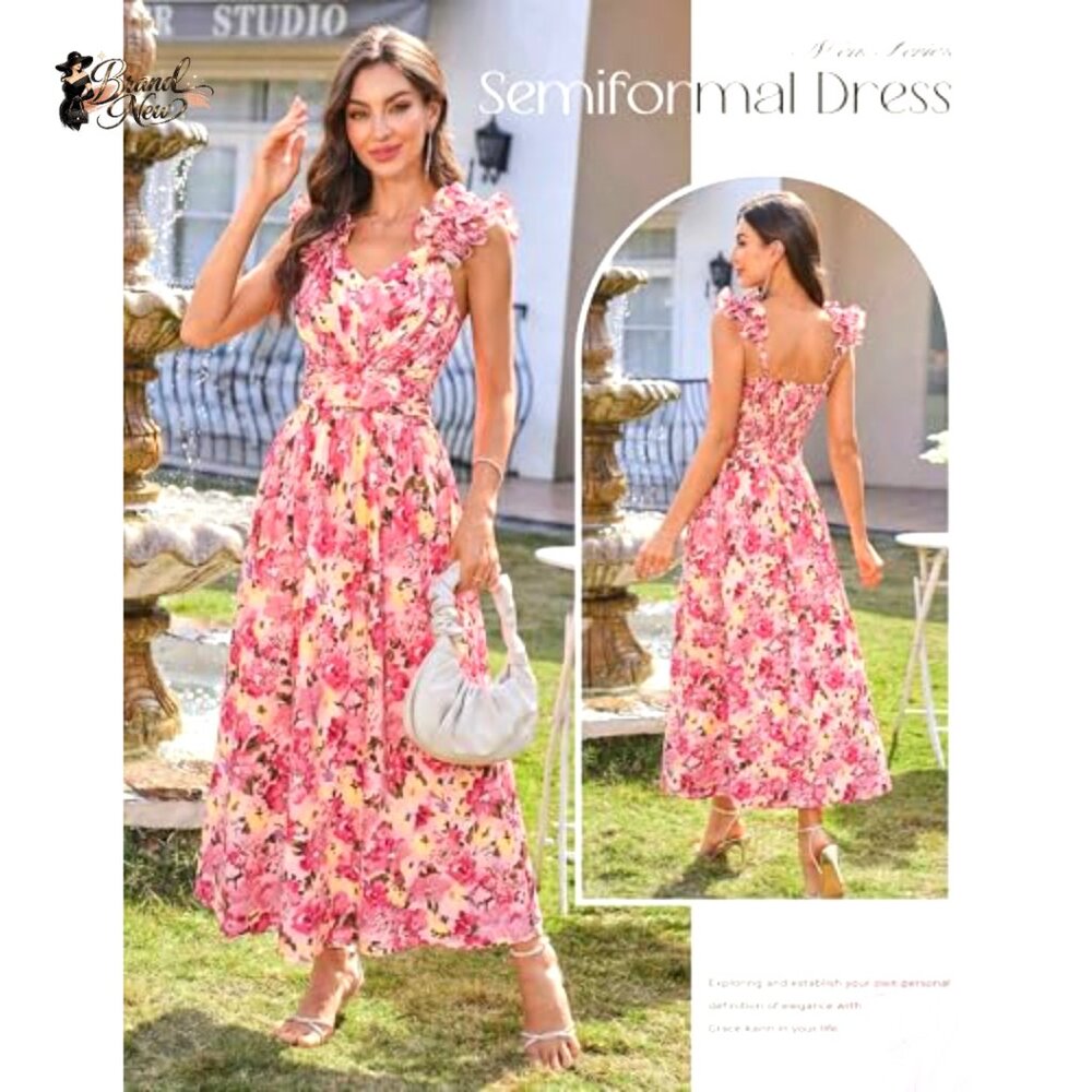 Polyester Elastane Sleeveless Flowy Sundress With… - image 2